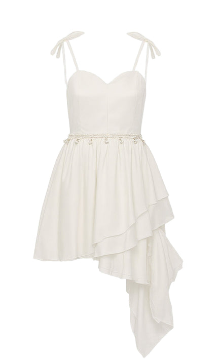 kids atelier tulleen White Asymmetrical Sweetheart Dress
