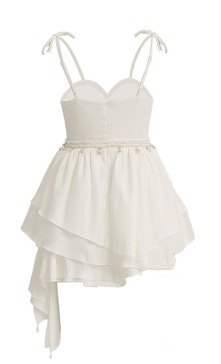 kids atelier tulleen White Asymmetrical Sweetheart Dress