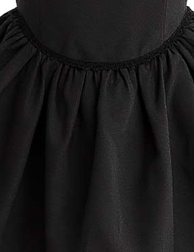kids atelier tulleen Black Lace Trim Flared Dress