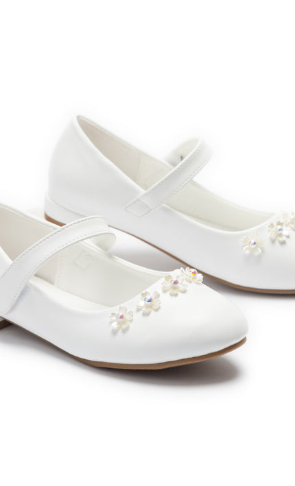 kids atelier Tulleen White Isolde Flower Shoes