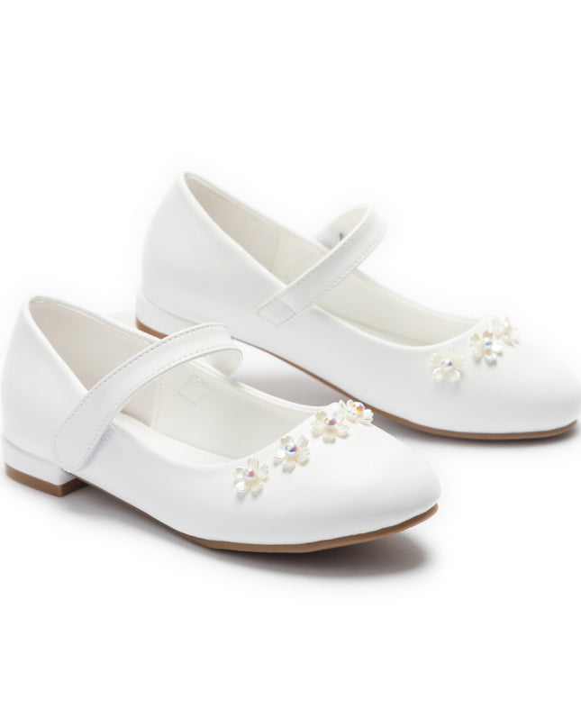 kids atelier Tulleen White Isolde Flower Shoes