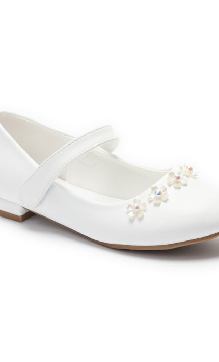 kids atelier Tulleen White Isolde Flower Shoes