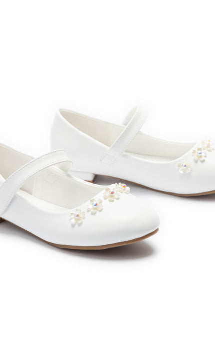 kids atelier Tulleen White Isolde Flower Shoes
