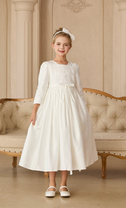 kids atelier tulleen White Marindel Lace & Tulle Dress
