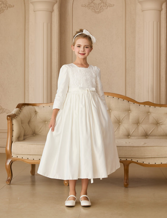 kids atelier tulleen White Marindel Lace & Tulle Dress