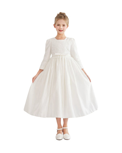 kids atelier tulleen White Marindel Lace & Tulle Dress