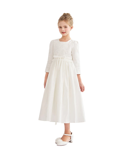 kids atelier tulleen White Marindel Lace & Tulle Dress