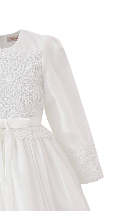 kids atelier tulleen White Marindel Lace & Tulle Dress
