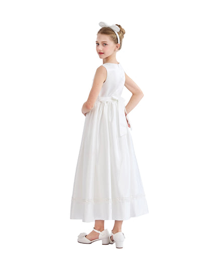 tulleen White Sylvarra Sleeveless Formal Dress with Headband