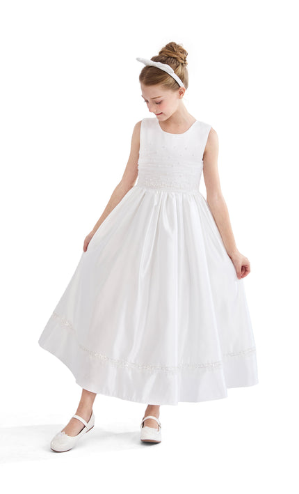tulleen White Sylvarra Sleeveless Formal Dress with Headband