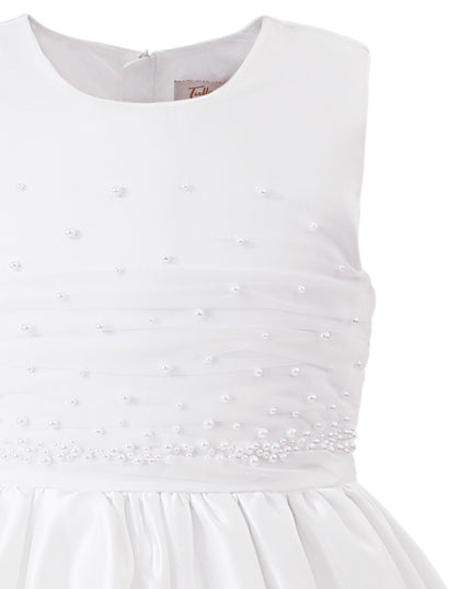 tulleen White Sylvarra Sleeveless Formal Dress with Headband