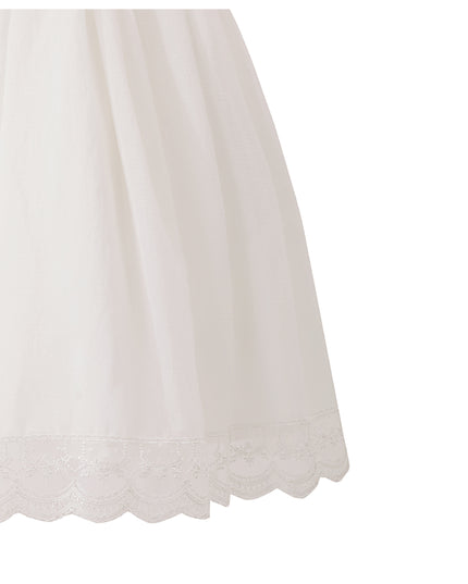 tulleen White Montessa Formal Dress with Lace Trim
