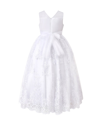 tulleen White Auresta Lace Sleeveless Dress