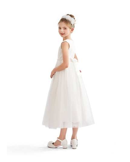 tulleen White Lysandra Sleeveless Formal Dress