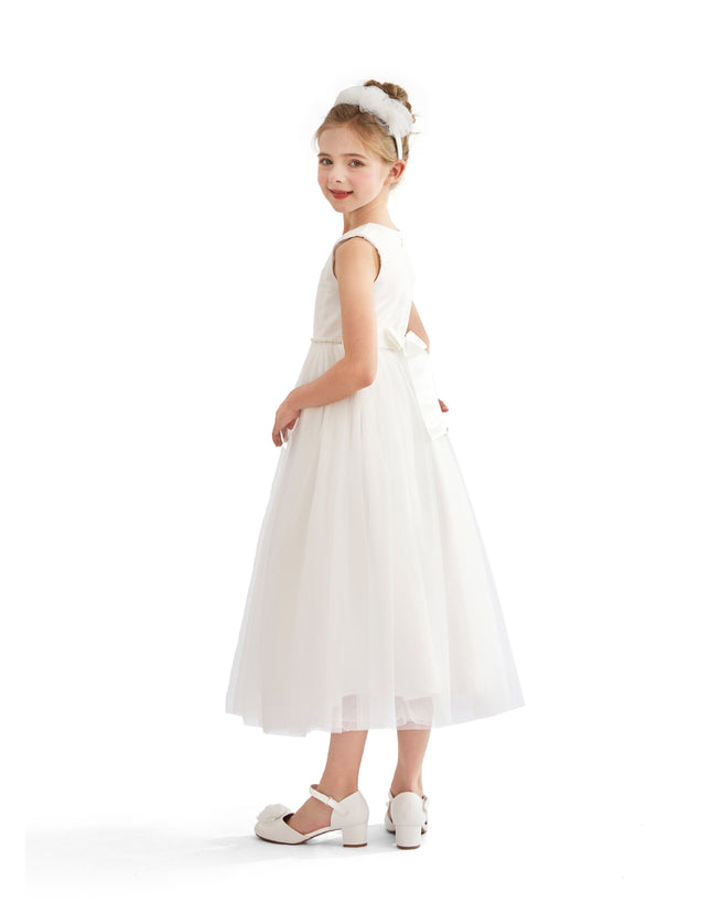 tulleen White Lysandra Sleeveless Formal Dress