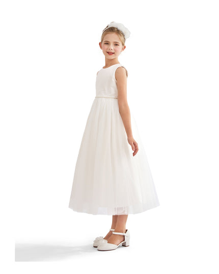 tulleen White Lysandra Sleeveless Formal Dress
