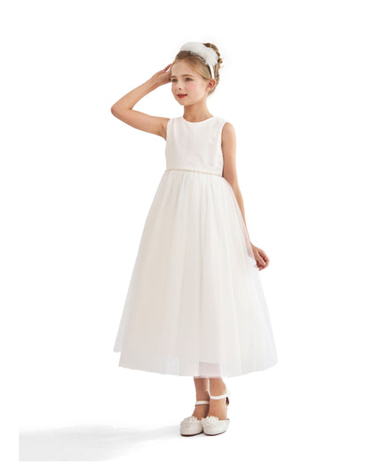 tulleen White Lysandra Sleeveless Formal Dress