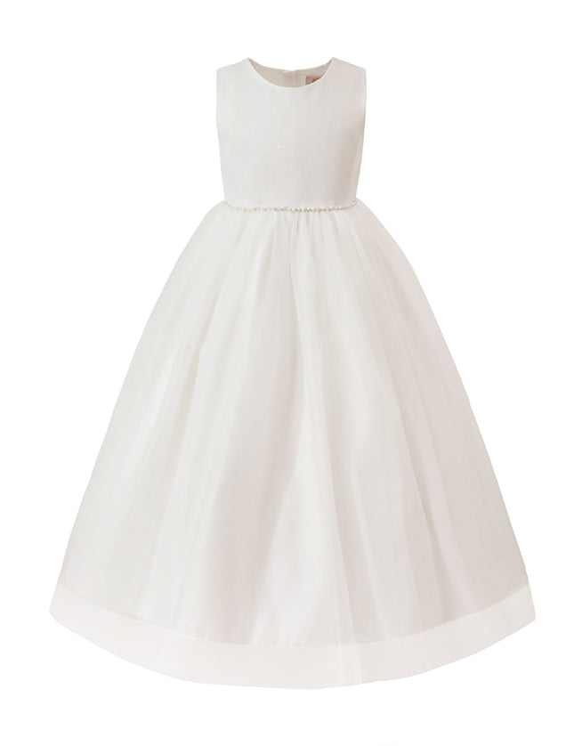 tulleen White Lysandra Sleeveless Formal Dress