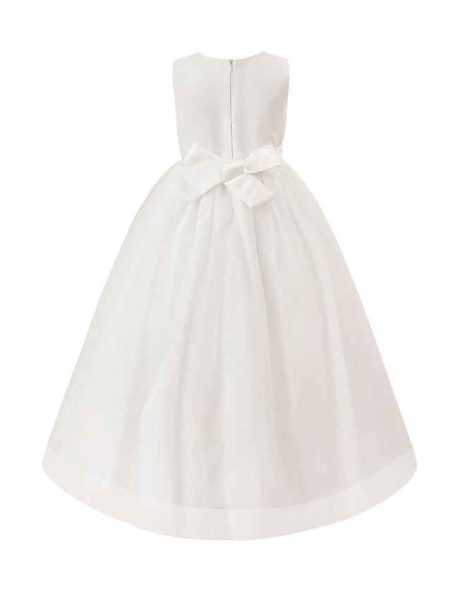 tulleen White Lysandra Sleeveless Formal Dress