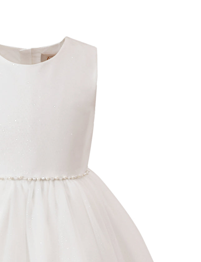 tulleen White Lysandra Sleeveless Formal Dress
