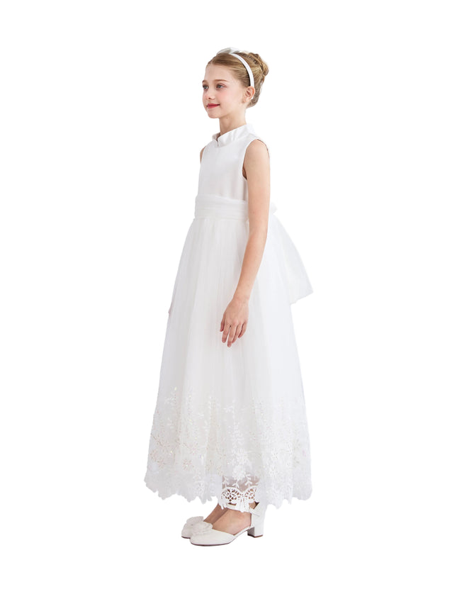 tulleen White Alvaria Sleeveless Lace Dress