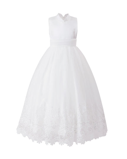 tulleen White Alvaria Sleeveless Lace Dress