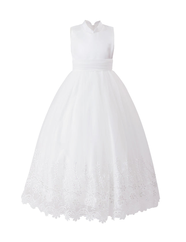 tulleen White Alvaria Sleeveless Lace Dress