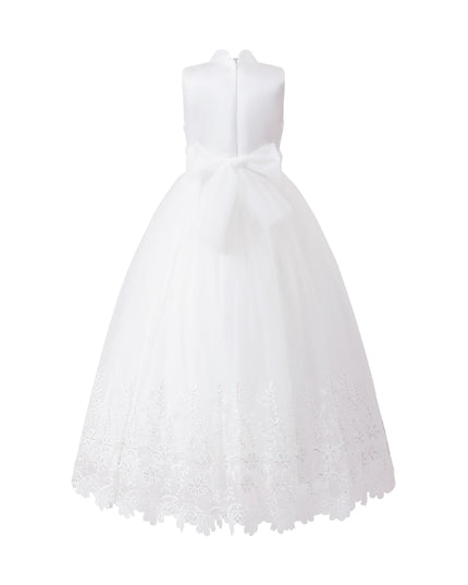 tulleen White Alvaria Sleeveless Lace Dress