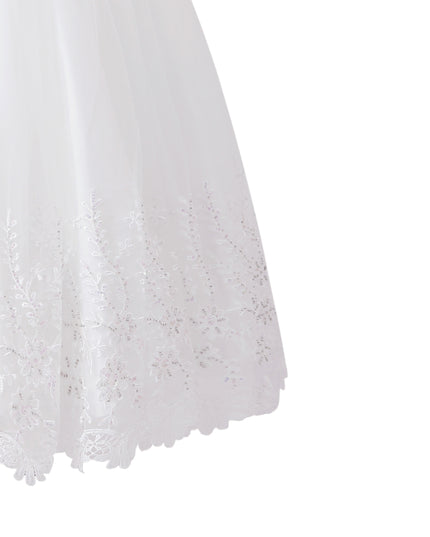 tulleen White Alvaria Sleeveless Lace Dress