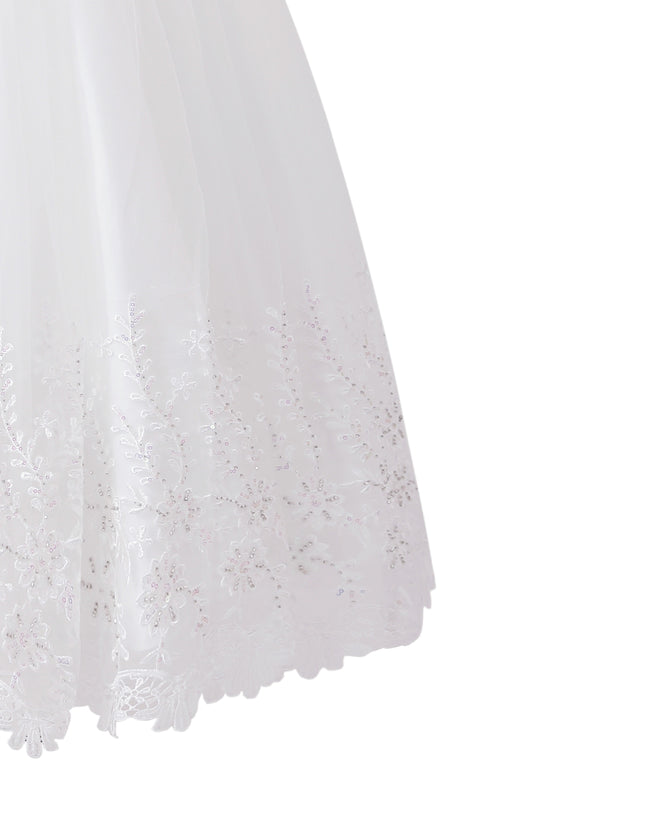 tulleen White Alvaria Sleeveless Lace Dress