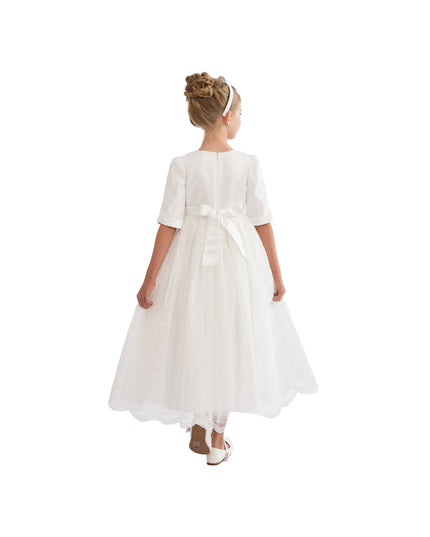 White Shannora Puff Sleeve Formal Dress