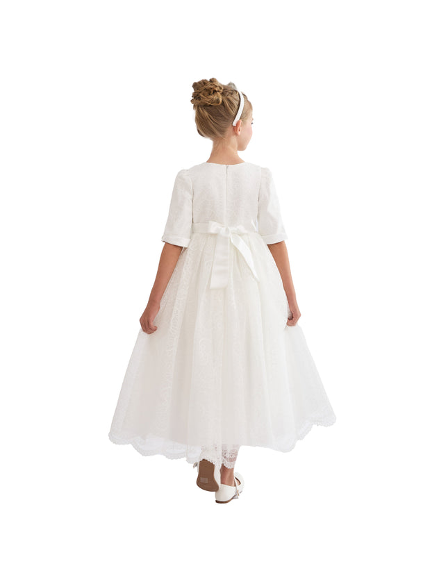White Shannora Puff Sleeve Formal Dress