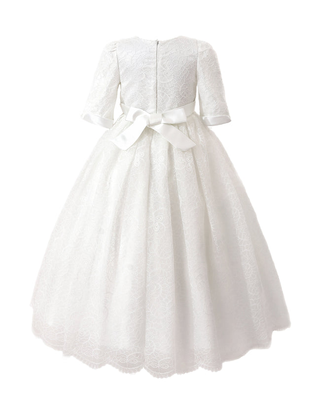 kids atelier tulleen White Shannora Puff Sleeve Formal Dress