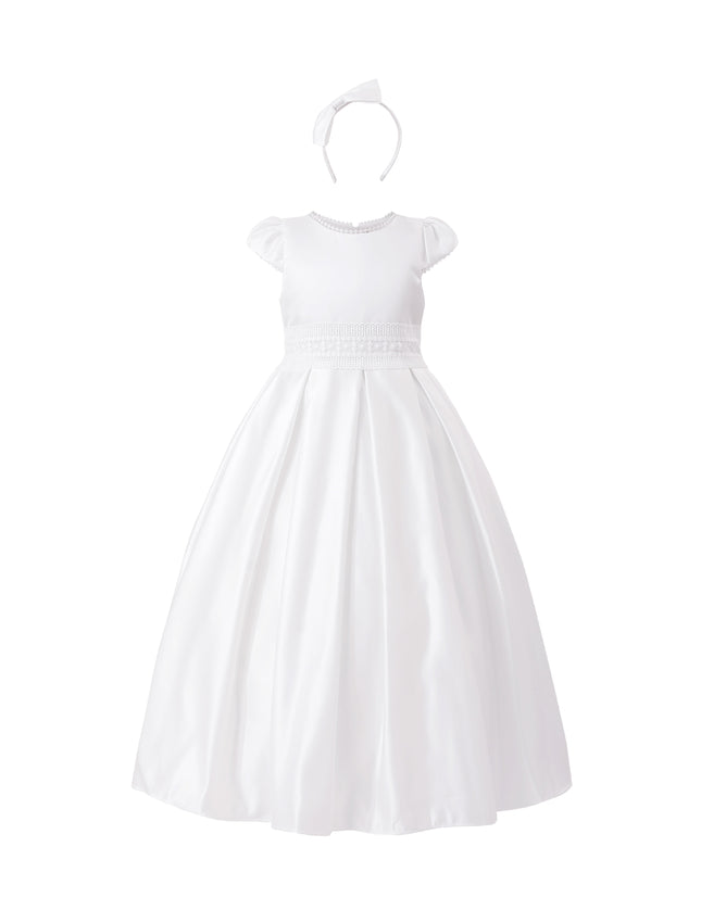 kids atelier tulleen White Dalmira Puff Sleeve Formal Dress