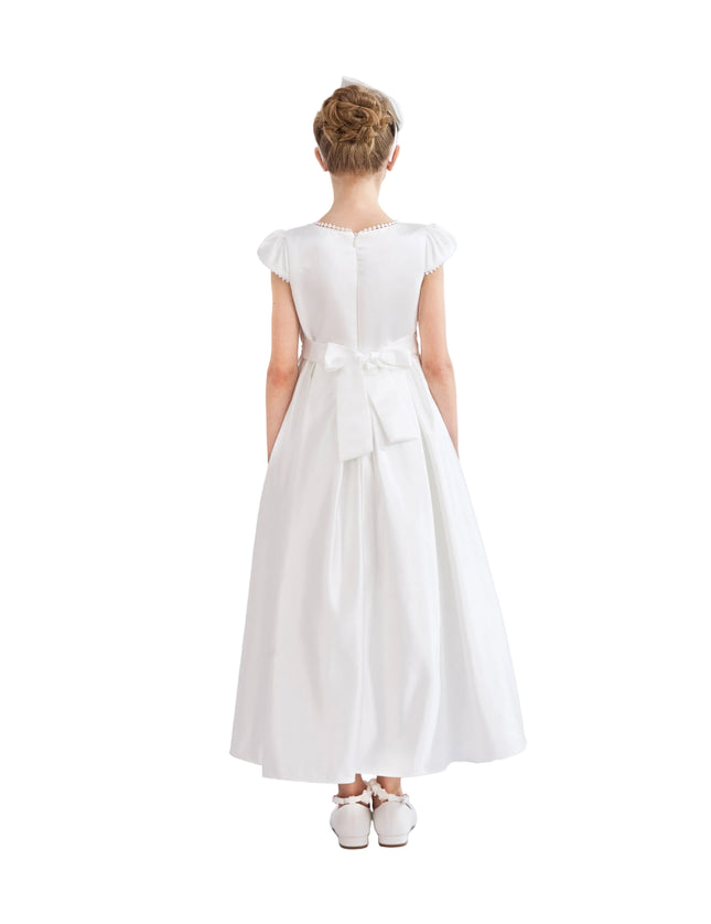 kids atelier tulleen White Dalmira Puff Sleeve Formal Dress