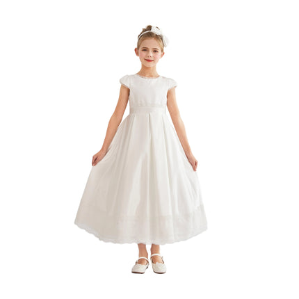 kids atelier tulleen White Pearl-Trim Havenelle Dress