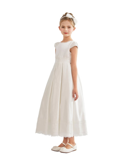 kids atelier tulleen White Pearl-Trim Havenelle Dress