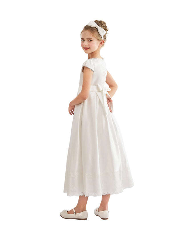 kids atelier tulleen White Pearl-Trim Havenelle Dress