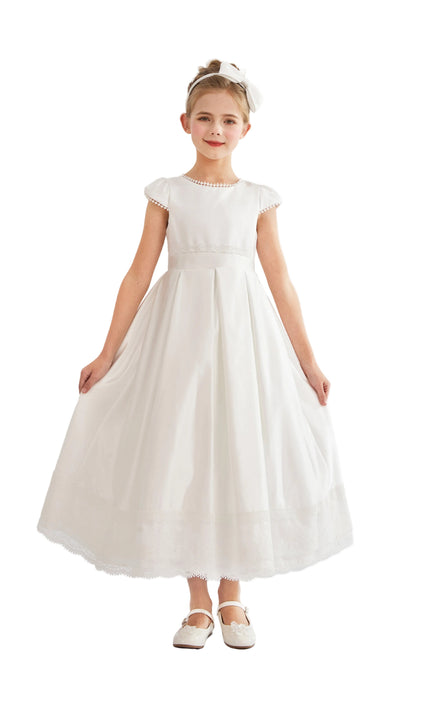 kids atelier tulleen White Pearl-Trim Havenelle Dress