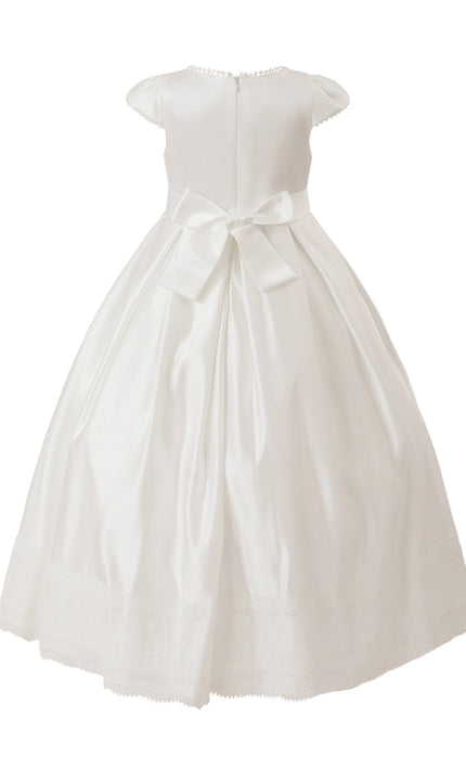 kids atelier tulleen White Pearl-Trim Havenelle Dress