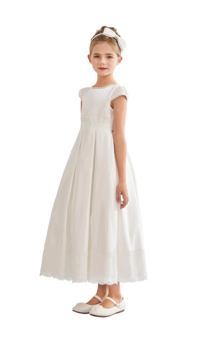 kids atelier tulleen White Pearl-Trim Havenelle Dress
