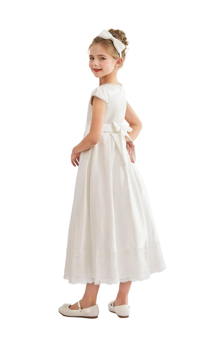 kids atelier tulleen White Pearl-Trim Havenelle Dress