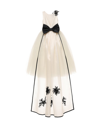 kids atelier tulleen Ivory Rosienne Tulle Overlay Floral Appliqué Dress