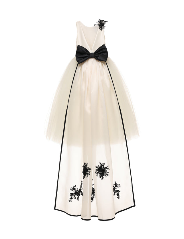 kids atelier tulleen Ivory Rosienne Tulle Overlay Floral Appliqué Dress