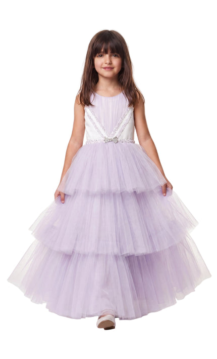 kids atelier tulleen Lavender Matilda Embellished Tulle Occasion Gown