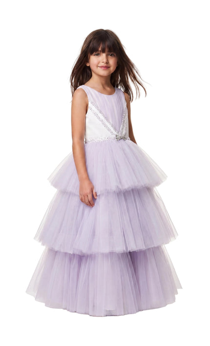 kids atelier tulleen Lavender Matilda Embellished Tulle Occasion Gown