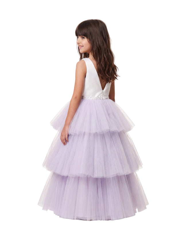 kids atelier tulleen Lavender Matilda Embellished Tulle Occasion Gown