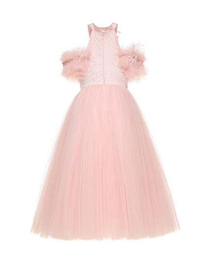 kids atelier tulleen Pink Freya Lace Embellished Tulle Gown