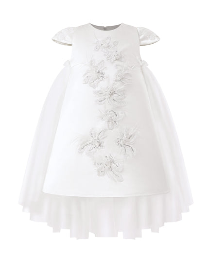 kids atelier tulleen White Embroidered Briavelle Dress