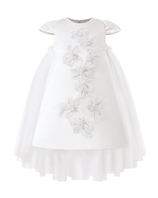 kids atelier tulleen White Embroidered Briavelle Dress